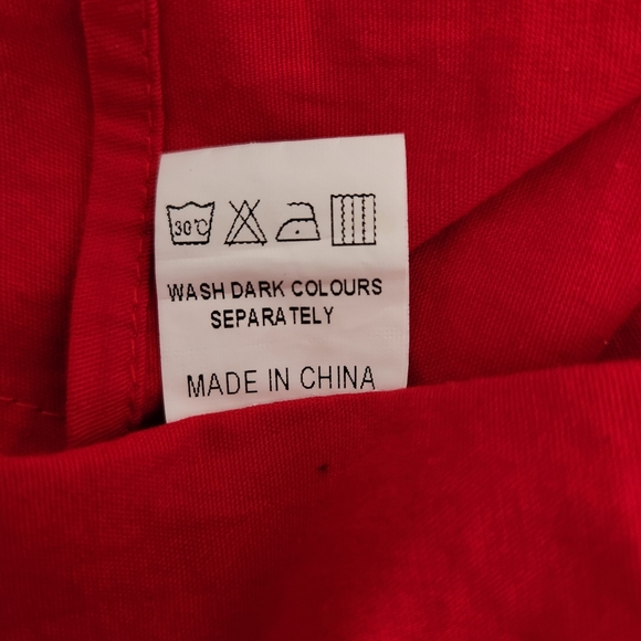 Red A-line Cotton Skirt - Picture 3 of 7